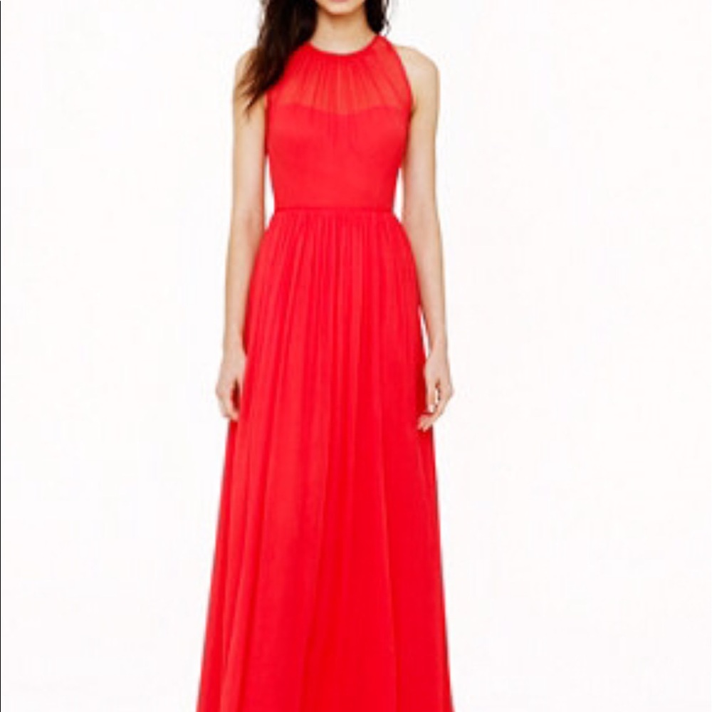 J. Crew Factory Red Halter Prom Gown